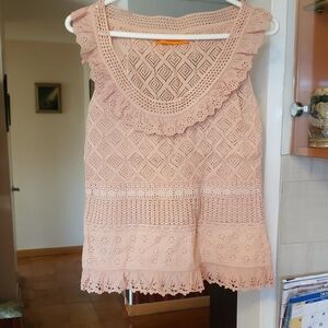 Cynthia Steffe Pink Lace Crop Top